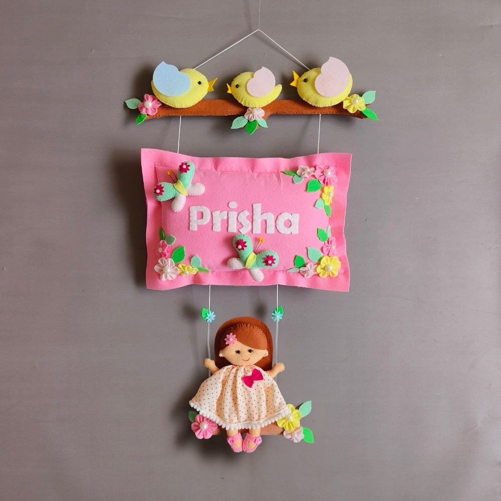 Bird Family with a girl on swing