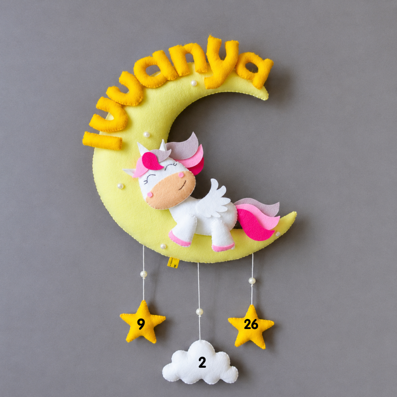 Personalized Cute Unicorn on moon