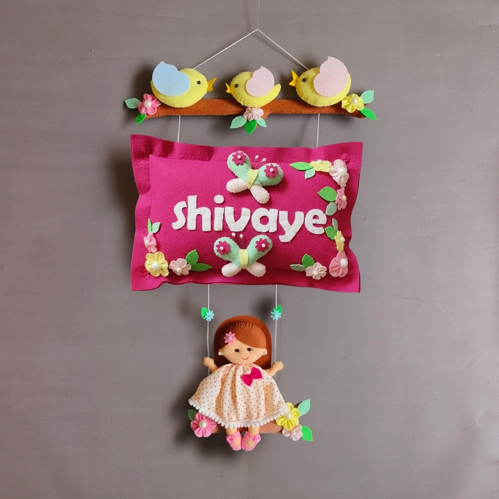 Bird Family with a girl on swing