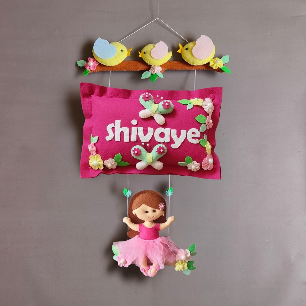 Bird Family with a girl on swing