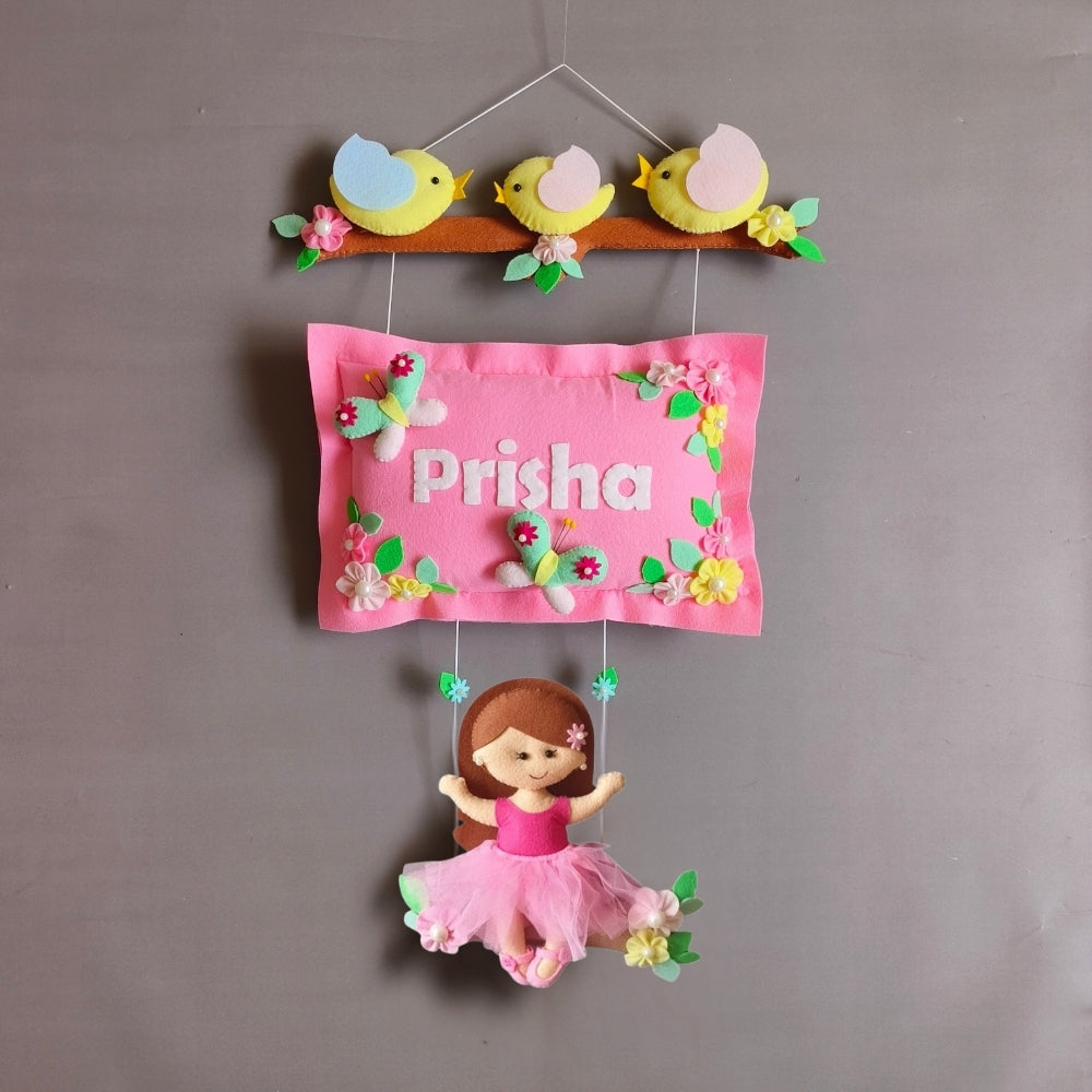Bird Family with a girl on swing