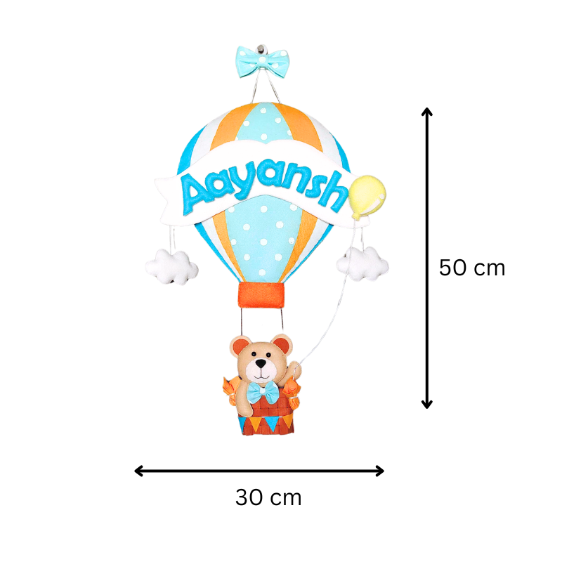 Personalised Big Hot Air Balloon Wall Decor for Boys Room
