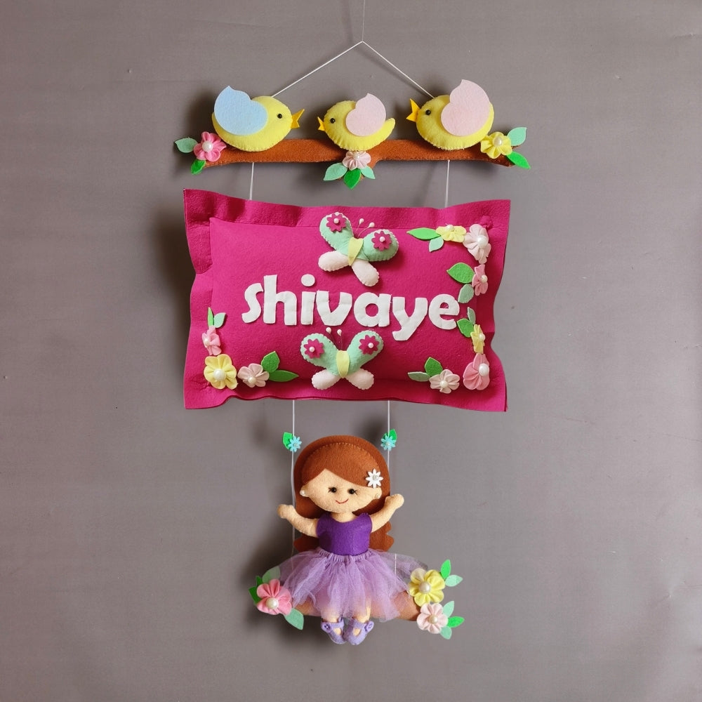 Bird Family with a girl on swing