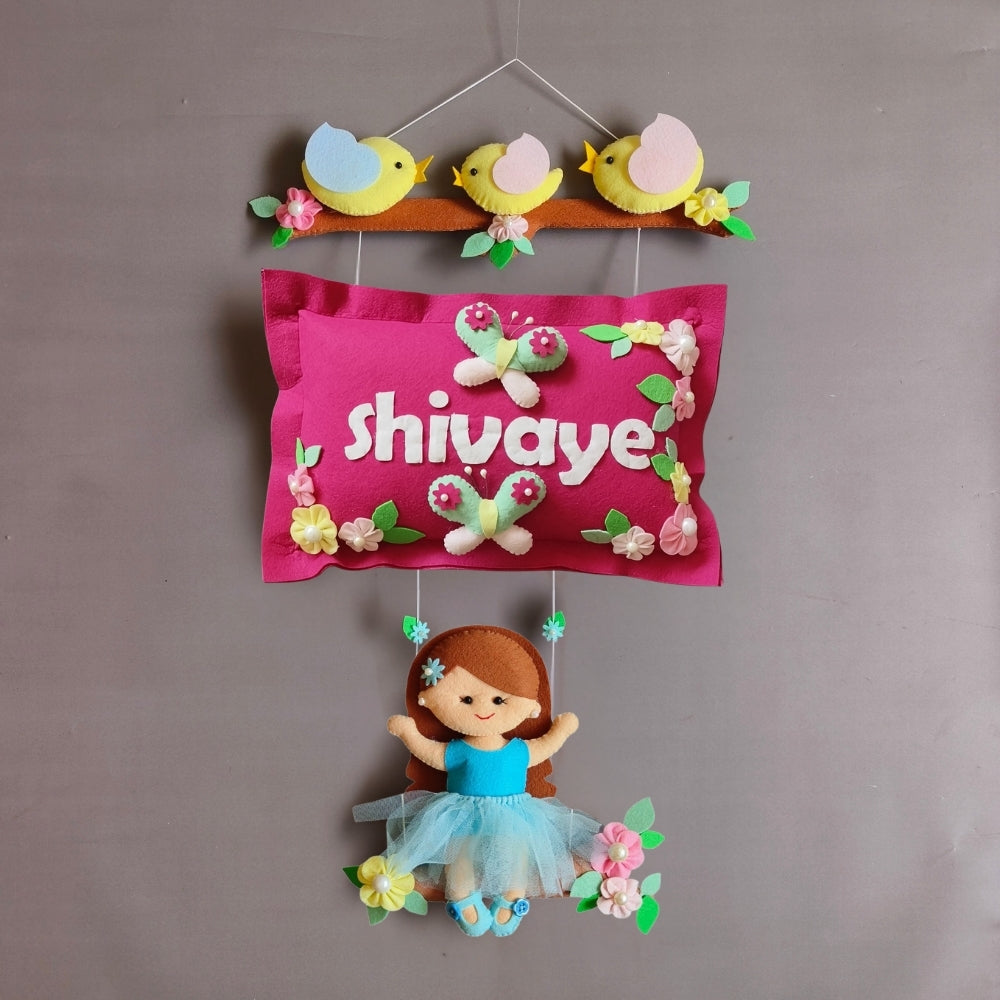Bird Family with a girl on swing