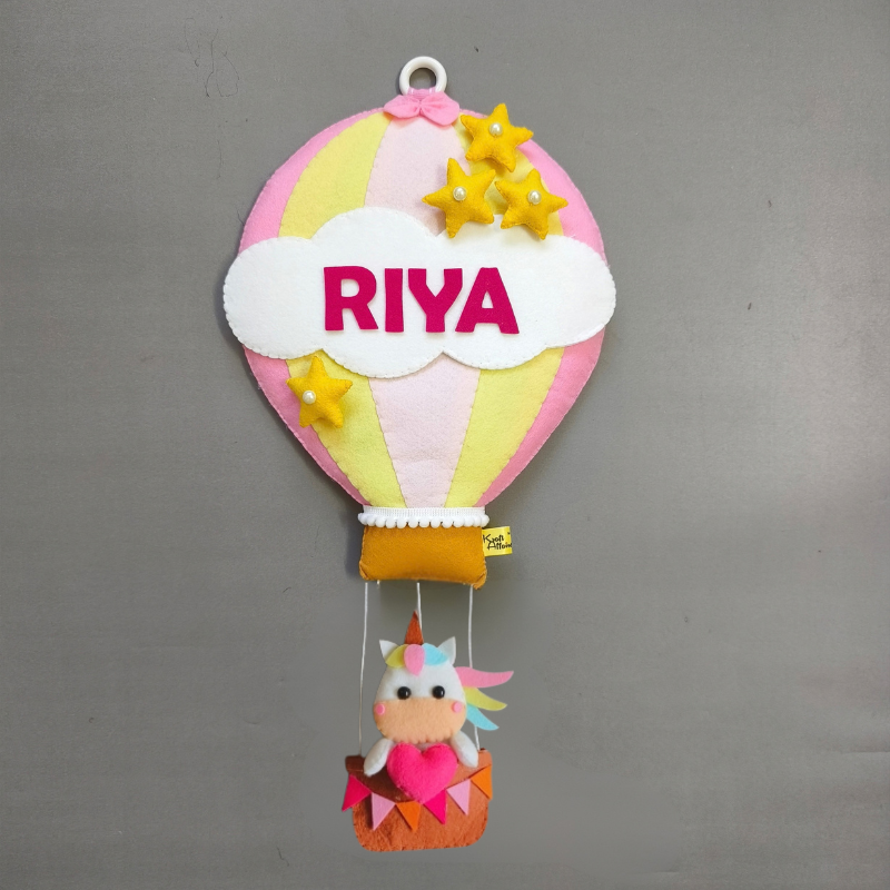 Personalized Unicorn in Hot Air Balloon