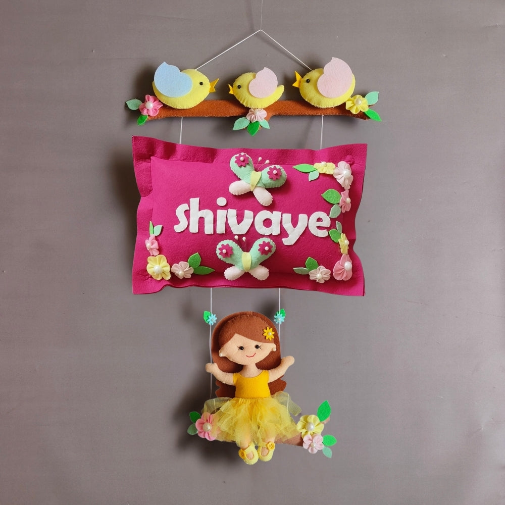 Bird Family with a girl on swing