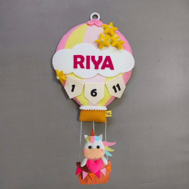 Personalized Unicorn in Hot Air Balloon