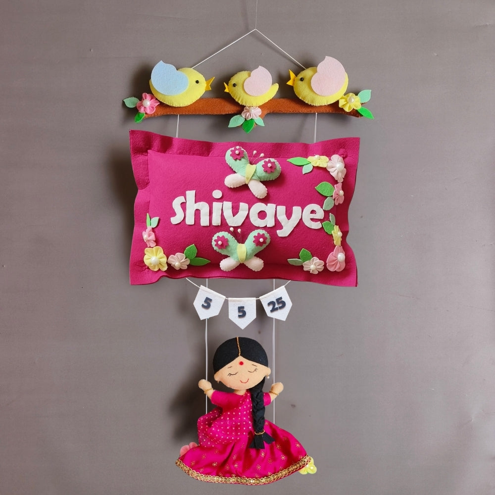 Bird Family with a girl on swing