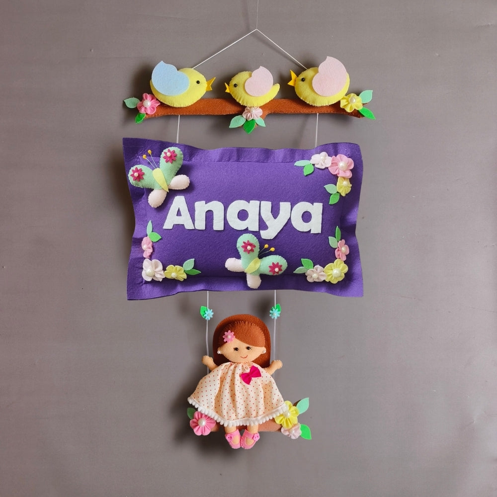 Bird Family with a girl on swing