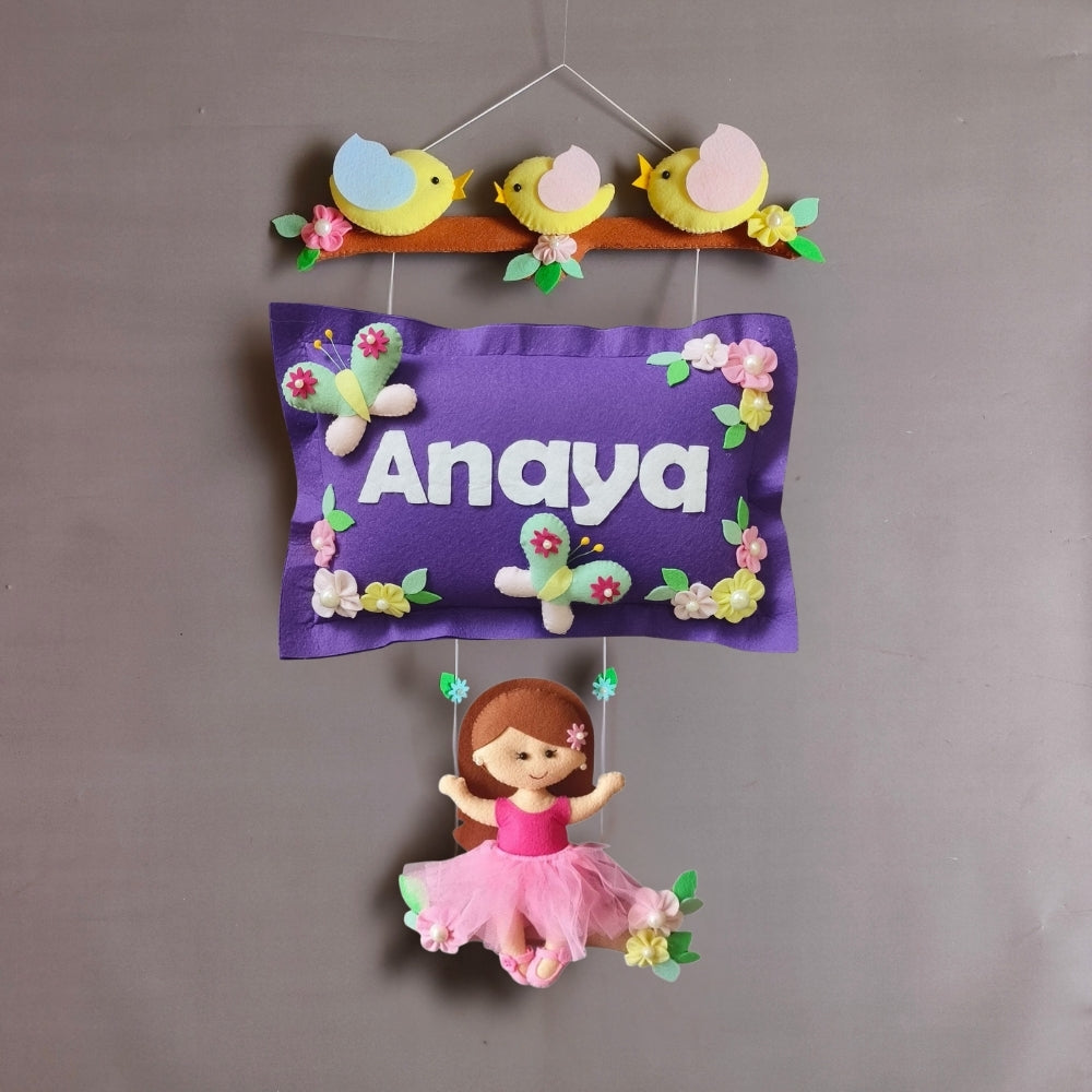 Bird Family with a girl on swing