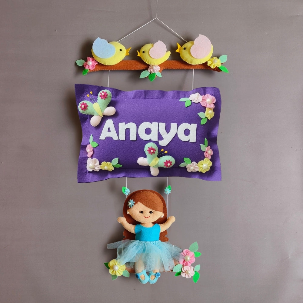 Bird Family with a girl on swing