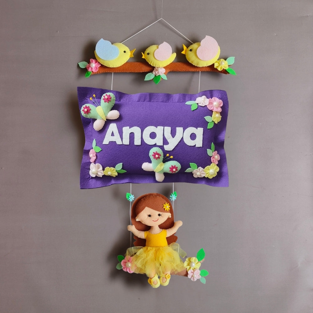 Bird Family with a girl on swing