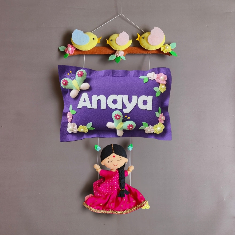 Bird Family with a girl on swing