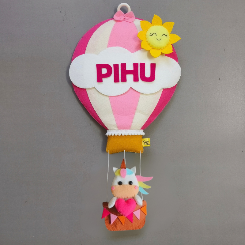 Personalized Unicorn in Hot Air Balloon