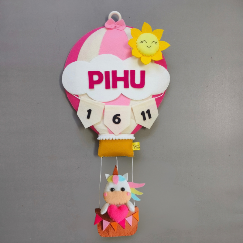 Personalized Unicorn in Hot Air Balloon