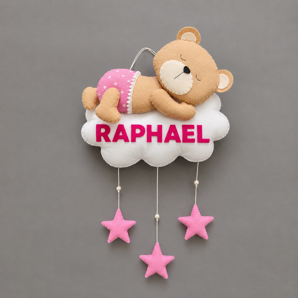 Personalized Teddy on cloud Wall decor