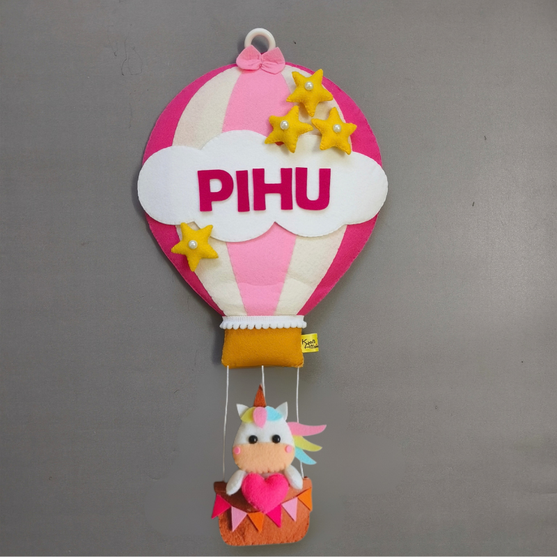 Personalized Unicorn in Hot Air Balloon