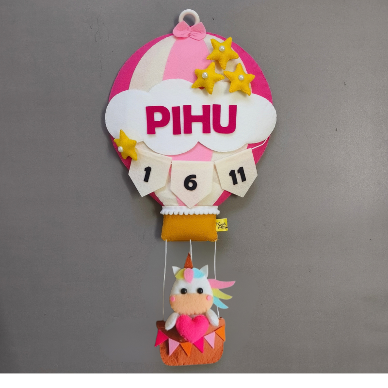 Personalized Unicorn in Hot Air Balloon