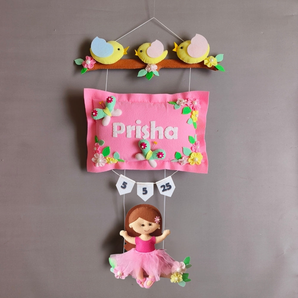 Bird Family with a girl on swing