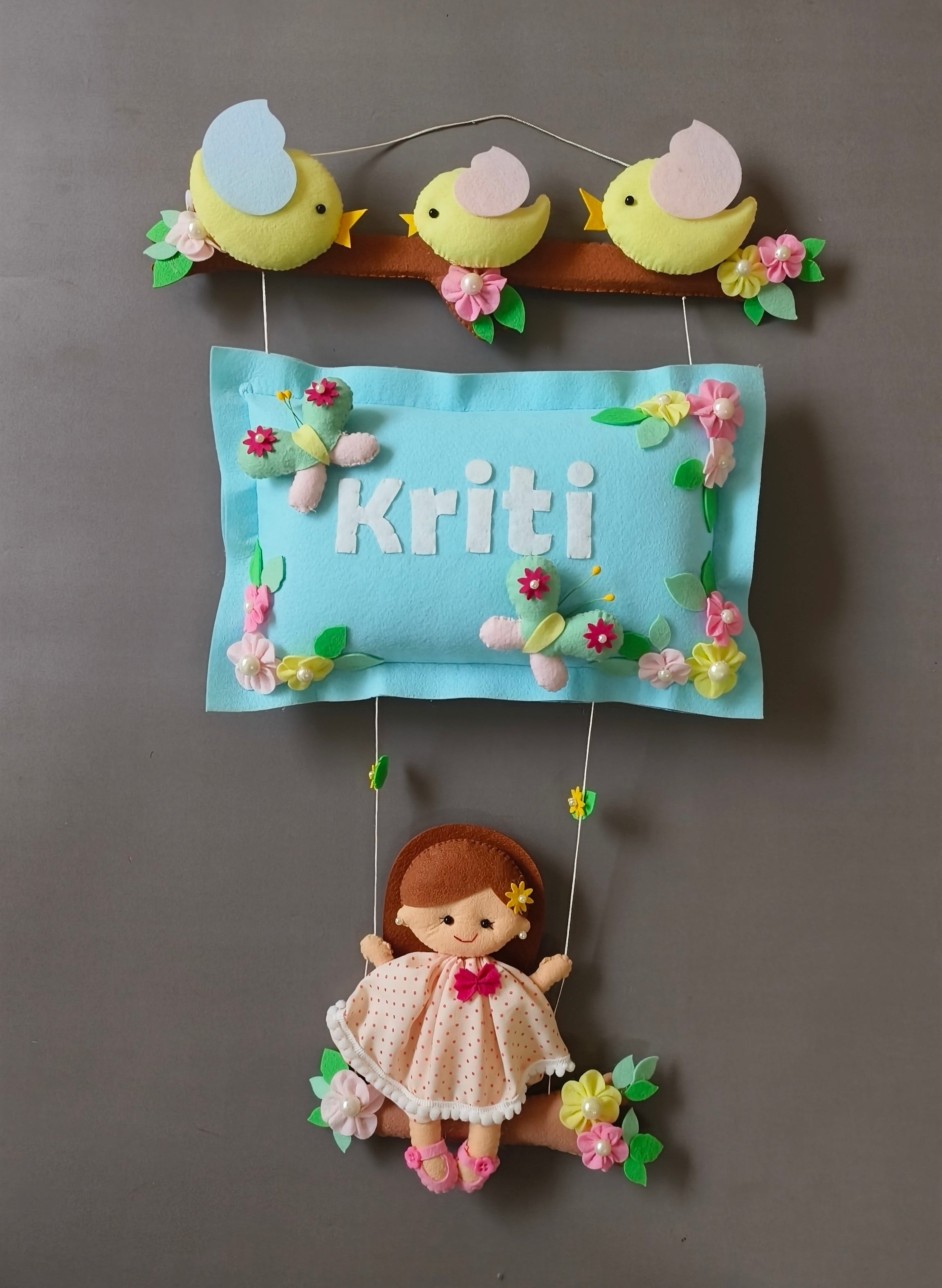 Bird Family with a girl on swing