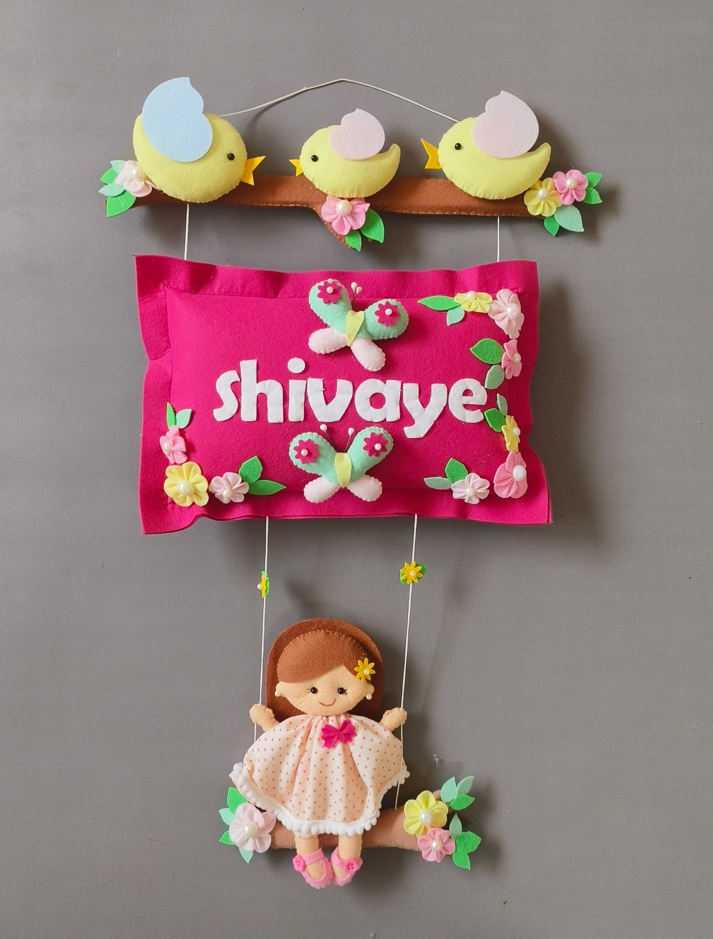 Bird Family with a girl on swing