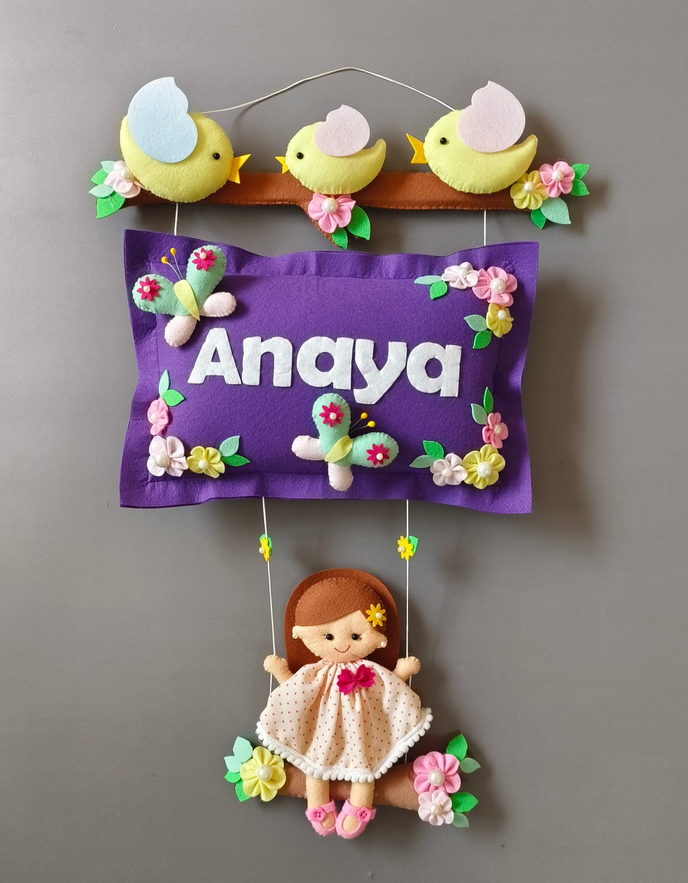 Bird Family with a girl on swing