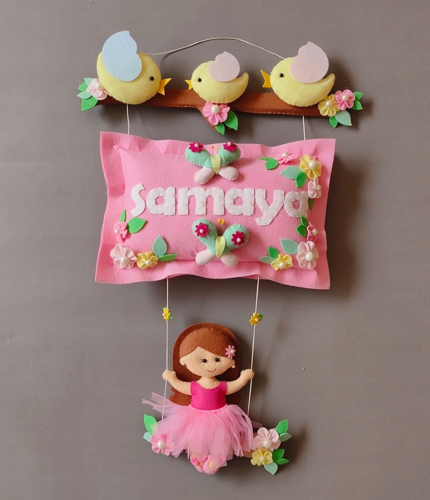 Bird Family with a girl on swing