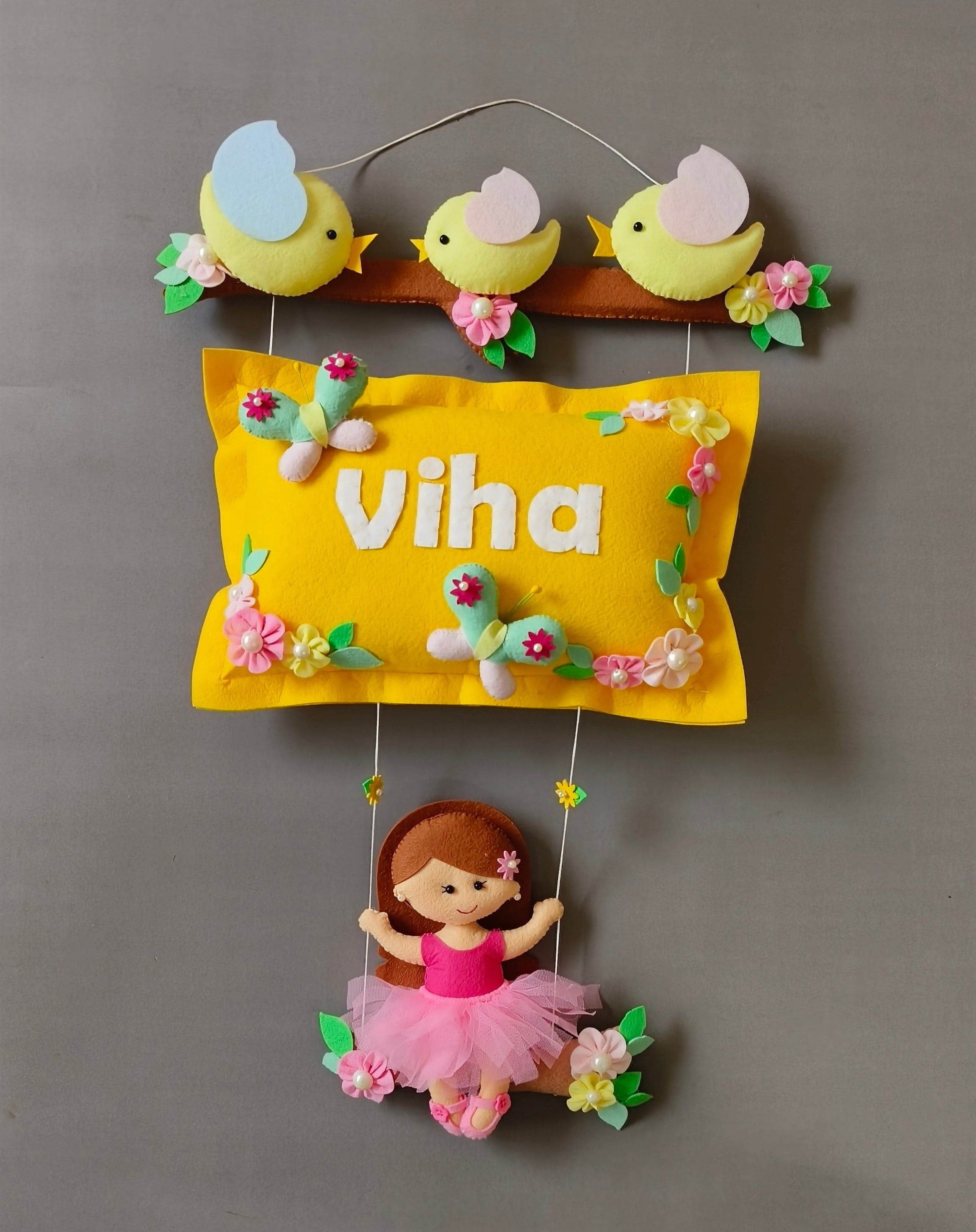 Bird Family with a girl on swing