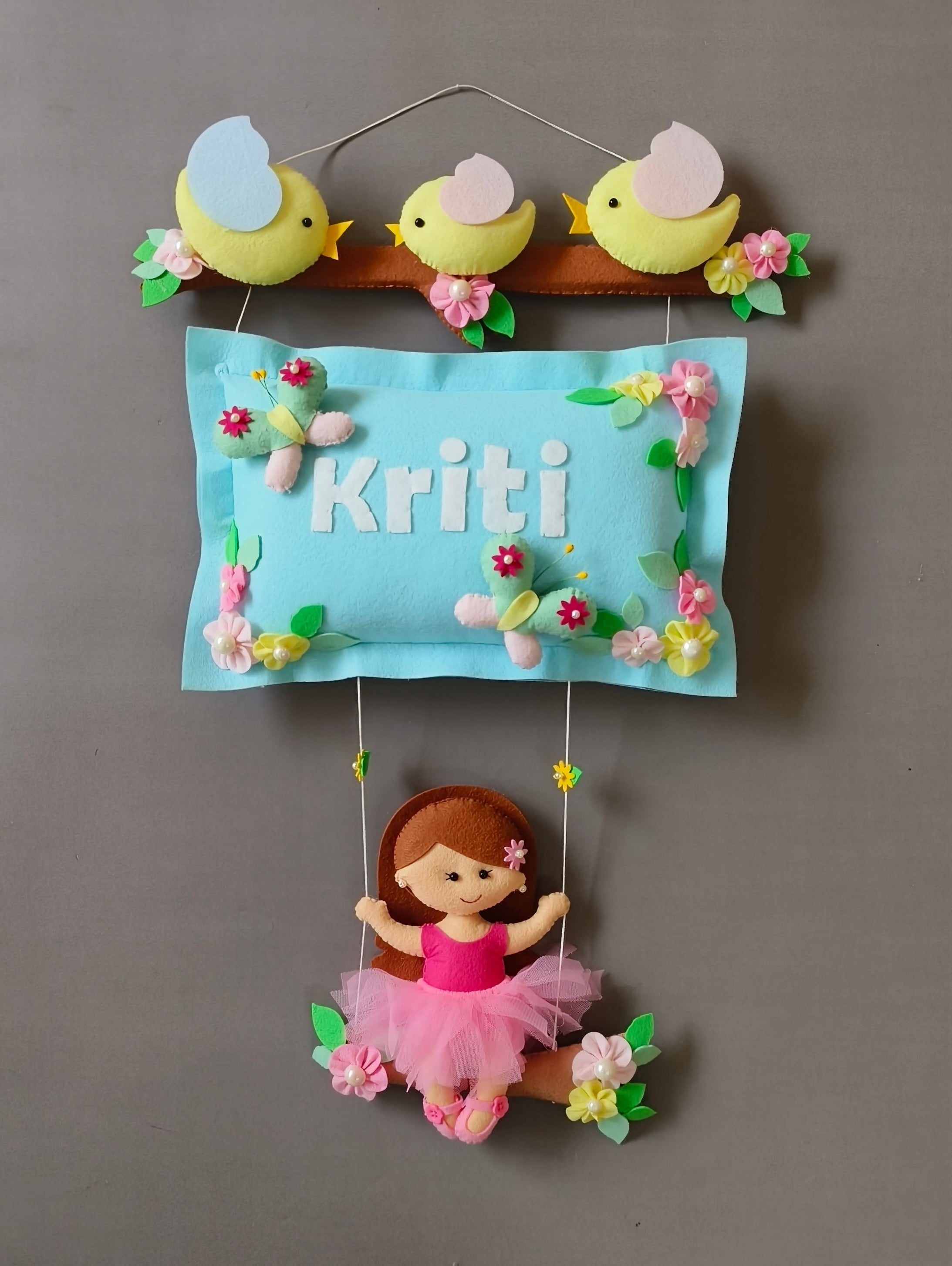 Bird Family with a girl on swing