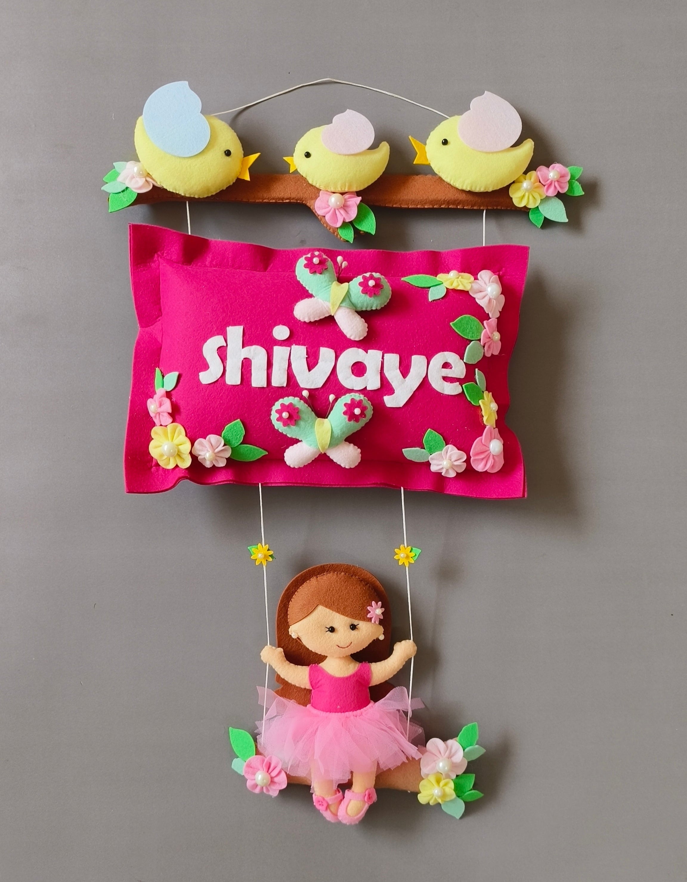 Bird Family with a girl on swing