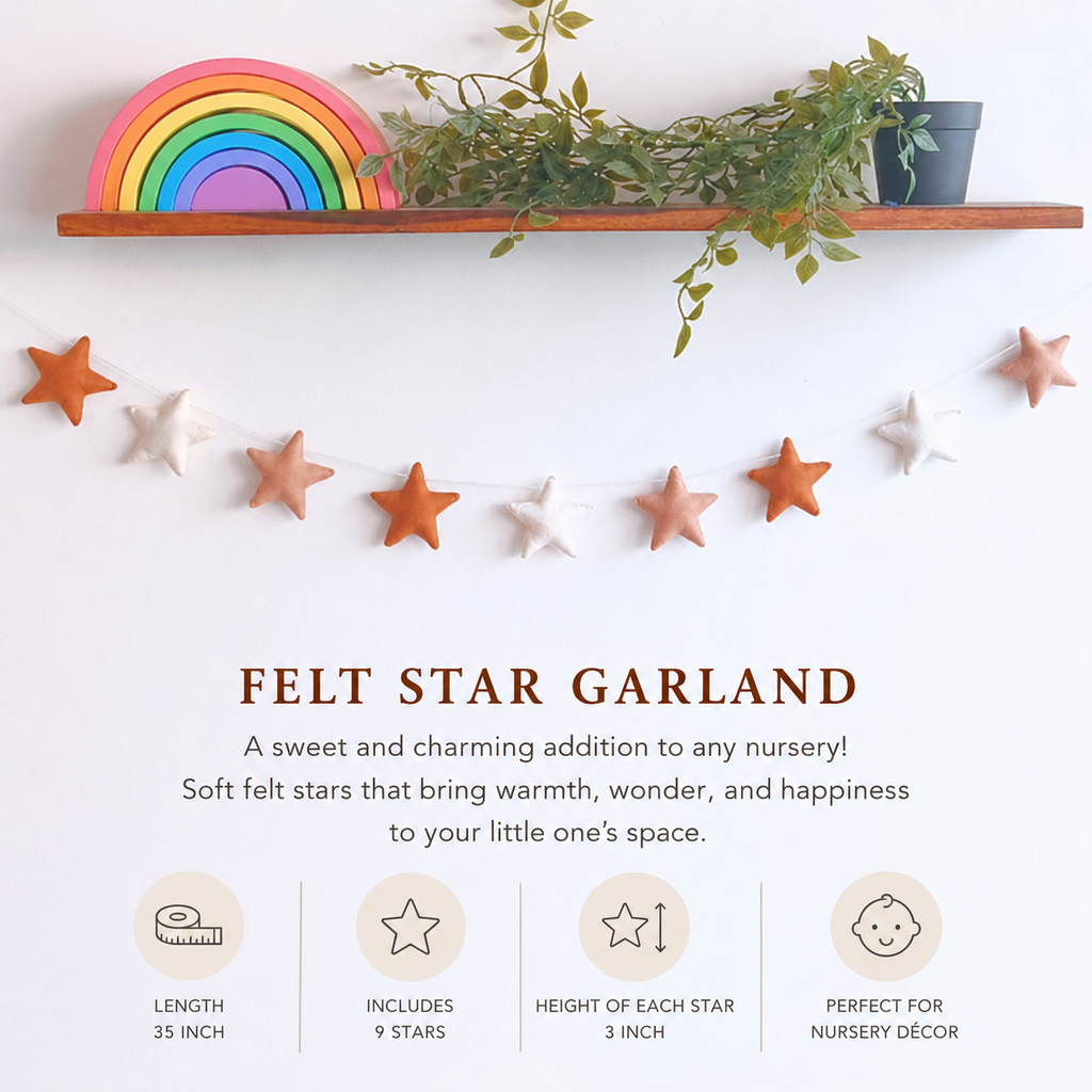 Felt Star Garland for Nursery Décor