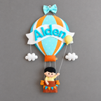 Personalised Big Hot Air Balloon Wall Decor for Boys Room