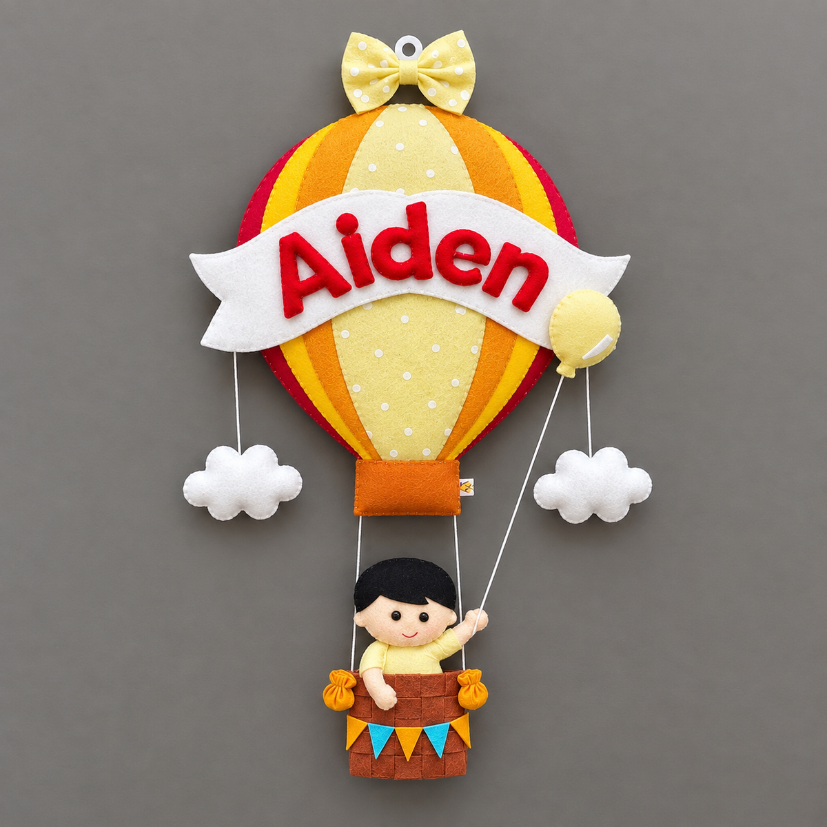 Personalised Big Hot Air Balloon Wall Decor for Boys Room