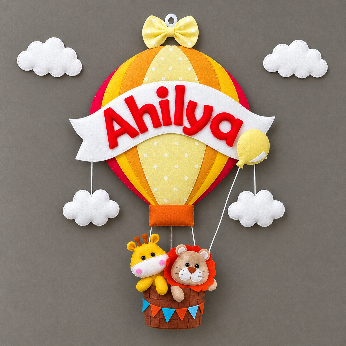 Personalised Big Hot Air Balloon Wall Decor for Boys Room