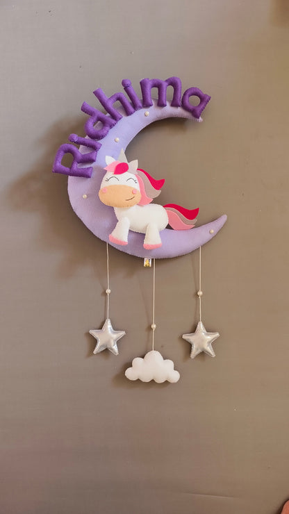 Cute Unicorn on moon
