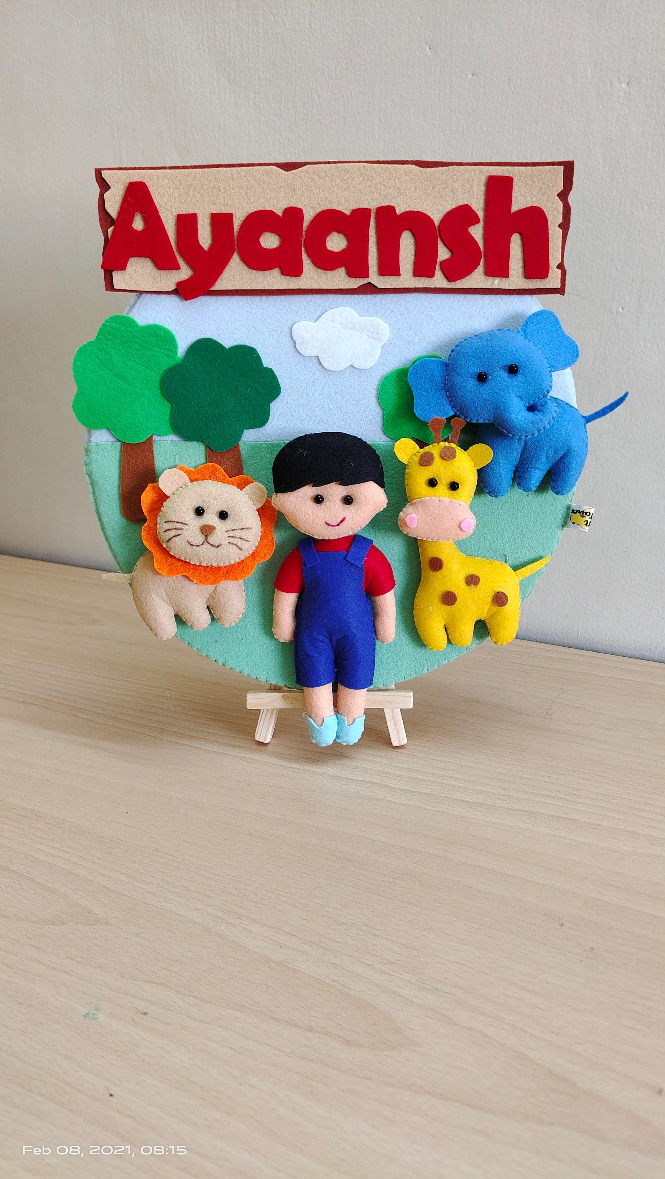 Personalised Jungle Safari Handmade Wall Decor