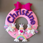 Personalised Magical Unicorn Wall Hanging with Name for Kids Bedroom