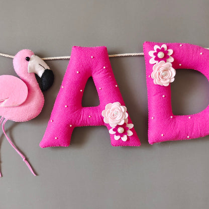 Personalized Flamingo theme Bunting