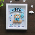 Personalised prince teddy birth memory frame