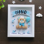 Personalised prince teddy birth memory frame