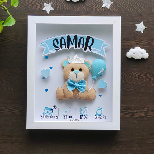 Prince Teddy Birth Memory Frame