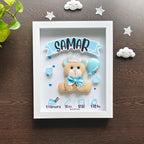 Personalised prince teddy birth memory frame