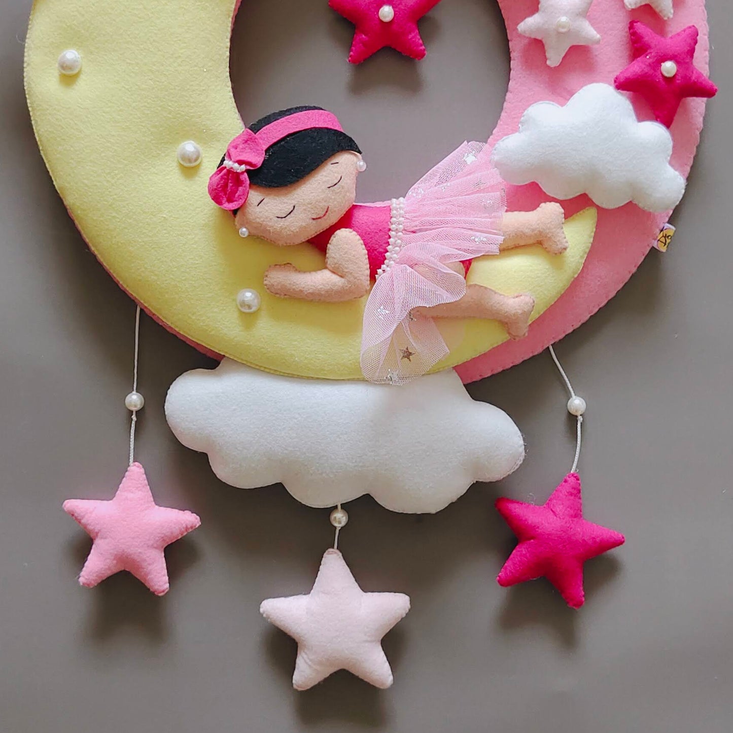 Sleeping Baby on moon Personalized wall decor