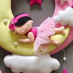Personalized Sleeping Baby on moon wall decor