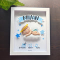 Personalised sleeping baby birth memory frame