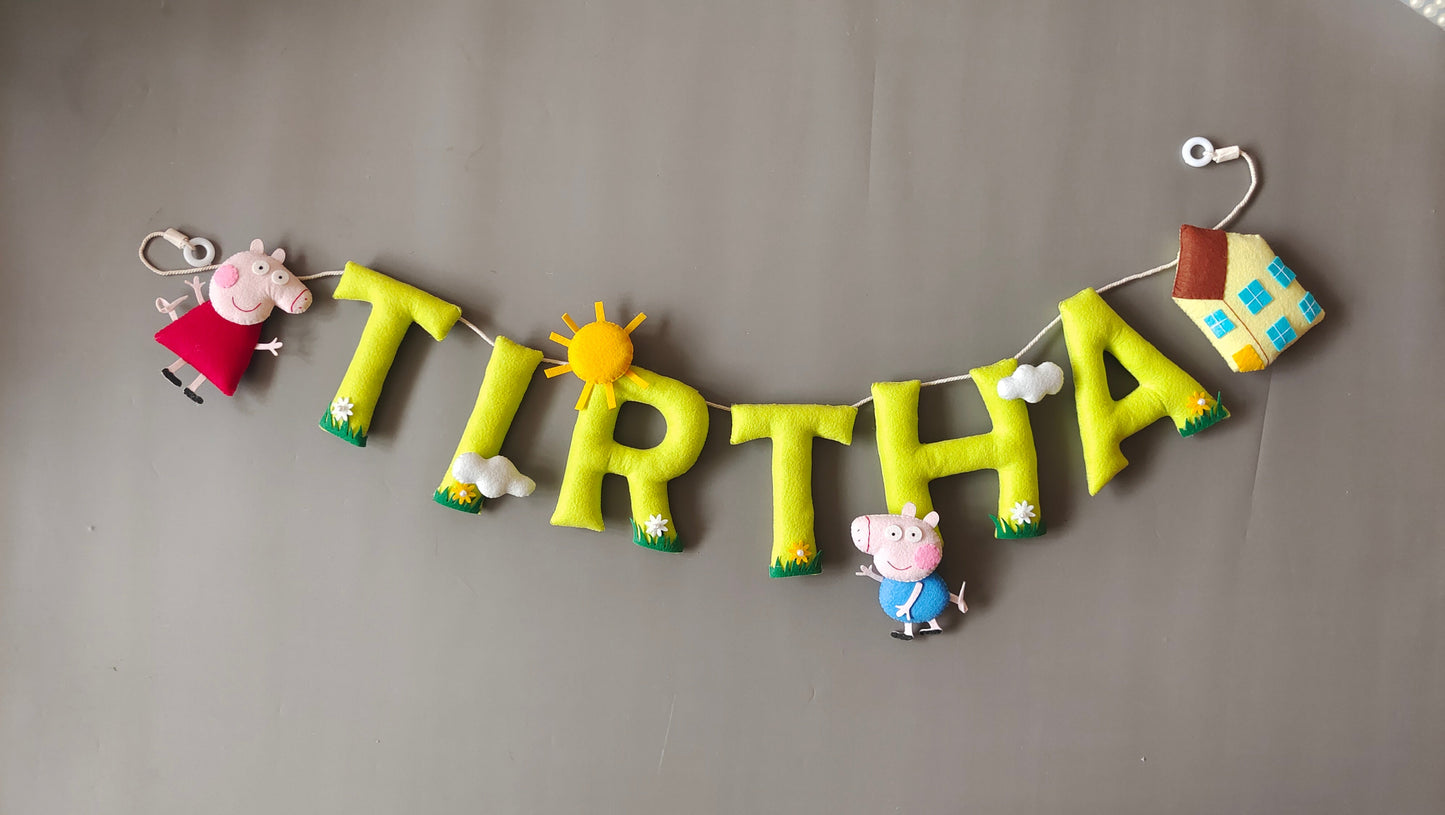 Personalized Peppa theme Bunting