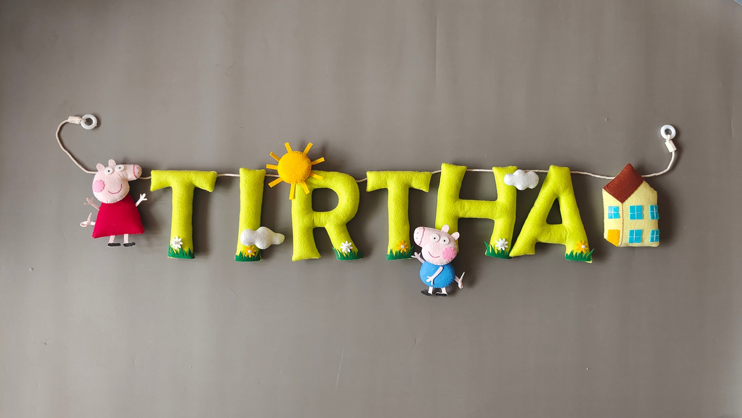 Personalized Peppa theme Bunting