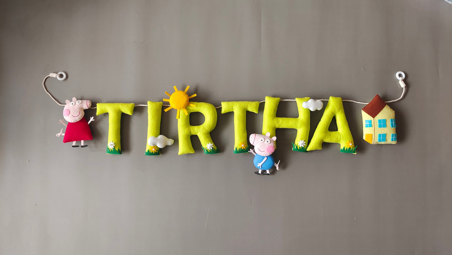 Personalized Peppa theme Bunting