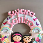 Personalized Sisters on the Swing with Unicorn