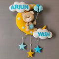 Personalised Teddy on Moon with Balloons — Perfect Gift for Siblings